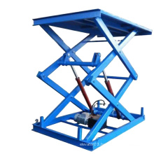 CHEAP 400kg hydraulic system scissor Cargo Lift electric stationary goods scissor lift with rotating platform